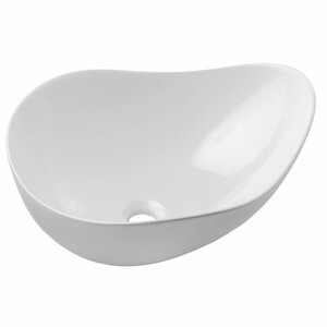 Casa Padrino Keramik Waschbecken Schale Hochglanz Wei� 51 cm - Badezimmer Accessoires