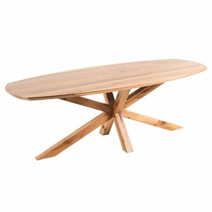 Casa Padrino Luxus Eichenholz Esstisch Naturfarben 220 cm - Massivholz K�chentisch - Esszimmer M�bel