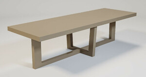 Casa Padrino Luxus Esstisch Matt Taupe 300 x 100 x H. 78 cm - Rechteckiger Massivholz Kchentisch - Luxus Massivholz Esszimmer Mbel