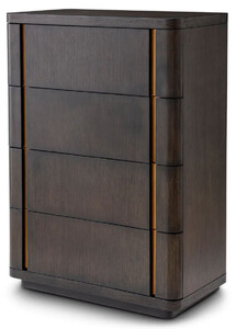 Casa Padrino Luxus Kommode mit 4 Schubladen Mokka / Messing 85 x 48,5 x H. 120,5 cm - Schlafzimmer Kommode - Schlafzimmer M�bel - Hotel M�bel - Luxus M�bel - Luxus Qualit�t