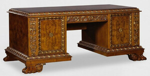 Casa Padrino Luxus Massivholz Schreibtisch Braun 184 x 96 x H. 78 cm - B�rotisch - Computertisch - B�ro M�bel - Luxus M�bel - Luxus Einrichtung - B�ro Einrichtung - Luxus Qualit�t