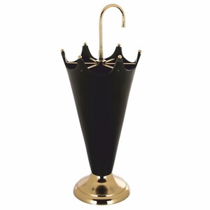Casa Padrino Luxus Schirmst�nder Schwarz / Gold H. 66 cm - Luxus Accessoires