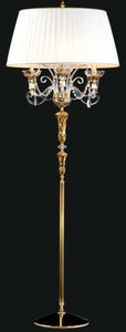 Casa Padrino Luxus Barock Stehleuchte Gold / Wei  65 x H. 185 cm - Elegante Barockstil Stehlampe mit edlem Kristallglas - Barock Mbel