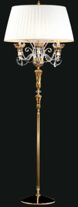 Casa Padrino Luxus Barock Stehleuchte Gold / Wei�  65 x H. 185 cm - Elegante Barockstil Stehlampe mit edlem Kristallglas - Barock M�bel