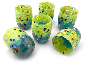 Casa Padrino Luxus Murano Kristallglas Wasserglas 6er Set Grn / Trkis  8 x H. 10,5 cm - Made in Italy