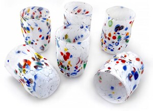 Casa Padrino Luxus Murano Kristallglas Wasserglas 6er Set Wei  8 x H. 12 cm - Made in Italy