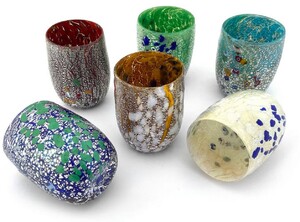 Casa Padrino Luxus Murano Kristallglas Wasserglas 6er Set Bunt  8 x H. 10,5 cm - Made in Italy