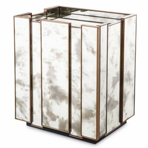 Casa Padrino Luxus Nachttisch mit antikem Spiegelglas H. 68,5 cm - Schlafzimmer M�bel