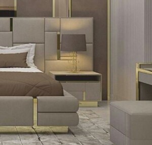 Casa Padrino Luxus Nachttisch Grau / Gold 65 cm - Luxus Hotel & Schlafzimmer M�bel