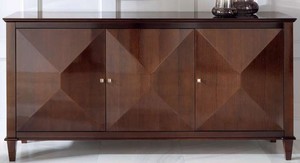 Casa Padrino Luxus Neoklassik Sideboard mit 3 Tren Braun 202 x 50 x H. 100 cm - Wohnzimmerschrank - Art Deco Mbel
