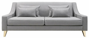 Casa Padrino Luxus Neoklassik Sofa Grau / Gold 202 x 94 x H. 85 cm - Wohnzimmer Sofa - Hotel Sofa - Wohnzimmer M�bel - Hotel M�bel - Luxus M�bel - Neoklassik M�bel
