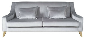 Casa Padrino Luxus Neoklassik Sofa Silber / Gold 202 x 94 x H. 85 cm - Wohnzimmer Sofa - Hotel Sofa - Wohnzimmer M�bel - Hotel M�bel - Luxus M�bel - Neoklassik M�bel