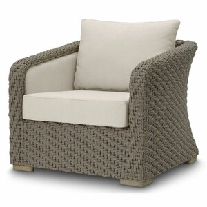 Casa Padrino Luxus Kunstrattan Garten Sessel Grau / Sandfarben - Garten M�bel