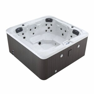 Casa Padrino Luxus Outdoor Jacuzzi Wei� / Schwarz 201 cm - Garten Whirlpool