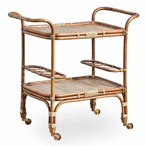 Casa Padrino Luxus Servierwagen Braun / Naturfarben 89 cm - Hotel Trolley