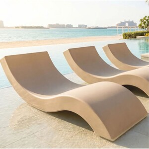 Casa Padrino Luxus Poolliege Matt Beige 180 cm - Hotel & Pool M�bel