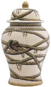 Casa Padrino Luxus Porzellan Vase Beige  23 x H. 43 cm - Runde Blumenvase mit Deckel - Deko Accessoires