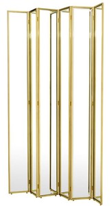 Casa Padrino Luxus Raumteiler mit Spiegelglas Gold 150 x H. 220 cm - Luxus Mbel