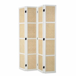 Casa Padrino Luxus Raumteiler Wei / Naturfarben 163 x H. 225 cm - Luxus Interior