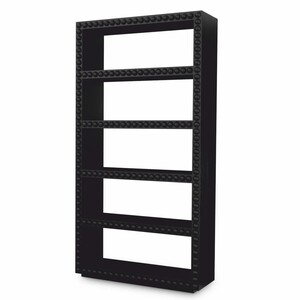 Casa Padrino Luxus Regalschrank Schwarz 120 x H. 230,5 cm - Massivholz B�cherschrank - Luxus Hotel & Wohnzimmer M�bel