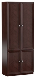 Casa Padrino Luxus Wohnzimmerschrank Dunkelbraun / Silber 90,6 x 44,2 x H. 225,6 cm - Regalschrank B�roschrank mit 4 T�ren