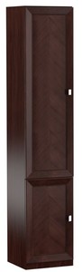 Casa Padrino Luxus Wohnzimmerschrank mit 2 T�ren Dunkelbraun / Silber 45,4 x 44,2 x H. 225,6 cm - Regalschrank B�roschrank - Luxus M�bel