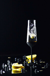 Casa Padrino Luxus Champagnerglas 6er Set Schwarz / Gold  6,5 x H. 26,5 cm - Handgefertigte und handbemalte Champagnerglser - Hotel & Restaurant Accessoires - Luxus Qualitt
