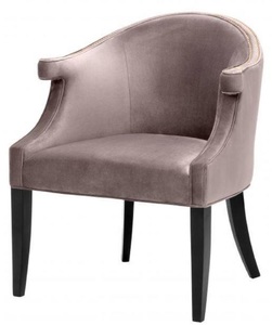 Casa Padrino Luxus Salon Samt Sessel Taupe / Schwarz 70 x 70 x H. 83 cm - Hotel M�bel