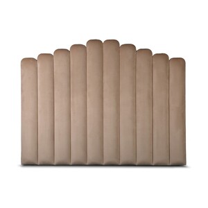 Casa Padrino Luxus Samt Bett-Kopfteil Camel 200 x H. 140 cm - Luxus Hotel & Schlafzimmer M�bel