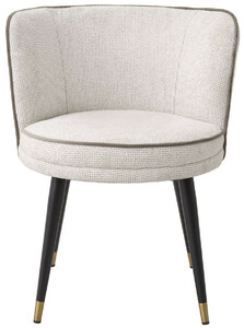 Casa Padrino Luxus Esszimmerstuhl Wei� / Grau / Schwarz / Messingfarben 62 x 62 x H. 76 cm - Drehbarer K�chenstuhl - Drehstuhl - Vintage Retro Stuhl - Esszimmerm�bel