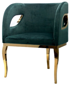 Casa Padrino Luxus Samt Sessel Gr�n / Gold 78 x 55 x H. 59 cm - Wohnzimmer Sessel - Hotel Sessel - Wohnzimmer M�bel - Luxus M�bel - Wohnzimmer Einrichtung - Luxus Einrichtung - M�bel Luxus