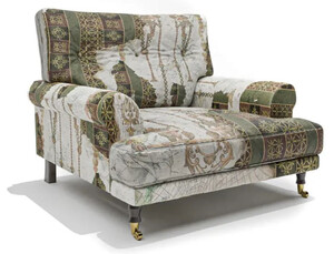 Casa Padrino Luxus Samt Sessel Gr�n / Mehrfarbig / Schwarz / Messing 105 x 95 x H. 90 cm - Wohnzimmer Sessel - Hotel Sessel - Wohnzimmer M�bel - Hotel M�bel - Luxus M�bel - Luxus Einrichtung