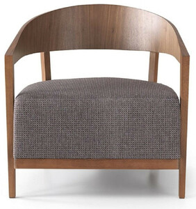 Casa Padrino Luxus Sessel Braun / Grau 70 x 63 x H. 70 cm - Wohnzimmer Sessel mit gebogener R�ckenlehne - Hotel Sessel - Wohnzimmer M�bel - Luxus M�bel - Luxus Wohnzimmer Einrichtung