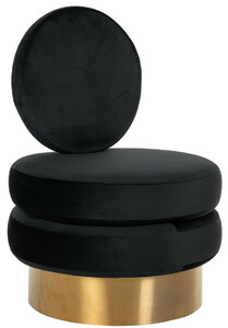 Casa Padrino Luxus Samt Sessel Schwarz / Gold 66 x 65 x H. 93 cm - Wohnzimmer Sessel - Hotel Sessel - Luxus Wohnzimmer M�bel