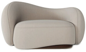 Casa Padrino Luxus Samt Sessel linke Seite Grau / Dunkelbraun / Messing 110 x 105 x H. 78 cm - Wohnzimmer Sessel - Hotel Sessel - Wohnzimmer M�bel - Hotel M�bel - Luxus M�bel