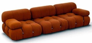 Casa Padrino Luxus Samt 3er Sofa Orange 270 x 90 x H. 68 - Handgefertigtes Wohnzimmer Sofa mit edlem Samtstoff - Handgefertigte Wohnzimmer M�bel - Luxus M�bel - Luxus Einrichtung