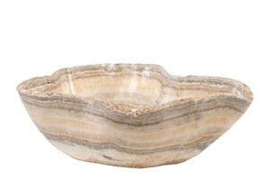 Casa Padrino Luxus Schale 30 x 38 x H. 14 cm - Deko Schale aus hochwertigem Onyx - Luxus Deko Accessoires