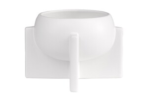 Casa Padrino Luxus Schale Antikwei� 17 x 17 x H. 11 cm - Kleine Deko Schale aus Steingut der OVO Serie mit Old White Glasur - Luxus Deko Accessoires