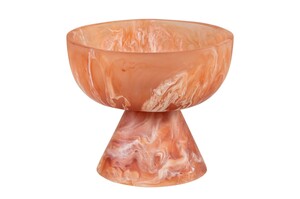 Casa Padrino Luxus Schale Beige / Weinrot  16 x H. 13,5 cm - Kleine Deko Schale aus transluzentem Kunstharz in Rubinrot und Creme - Luxus Deko Accessoires