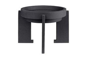 Casa Padrino Luxus Schale Schwarz 34,5 x 34,5 x H. 25 cm - Hohe Deko Schale aus Steingut mit Black Diamond Glasur - Luxus Deko Accessoires