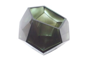 Casa Padrino Luxus Schale T�rkis  24,5 x H. 19,5 cm - Gro�e Deko Schale aus massivem Farbglas in Aqua mit facettiertem Diamant-Schliff - Luxus Deko Accessoires