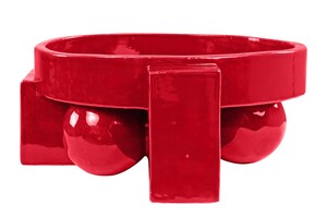Casa Padrino Luxus Schale Weinrot 31,5 x 33,5 x H. 13,5 cm - Steingut Deko Schale im Burgundy Finish - Luxus Deko Accessoires