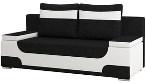 Casa Padrino Luxus Schlafsofa Schwarz / Wei / Silber 200 x 92 x H. 90 cm - Wohnzimmer Sofa mit Schlaffunktion - Wohnzimmer Mbel - Luxus Mbel - Luxus Interior
