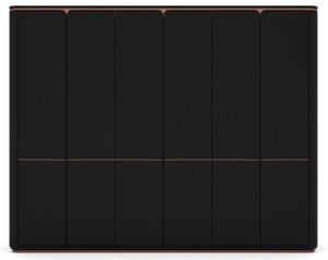 Casa Padrino Luxus Schlafzimmerschrank Schwarz / Kupfer 280 x 62 x H. 238 cm - Massivholz Kleiderschrank mit 6 T�ren - Schlafzimmer M�bel - Hotel M�bel - Luxus M�bel