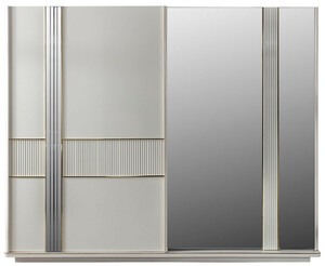 Casa Padrino Luxus Schlafzimmerschrank Wei� / Gold 260 x 72 x H. 218 cm - Edler Massivholz Kleiderschrank mit 2 Schiebet�ren - Luxus Schlafzimmer M�bel