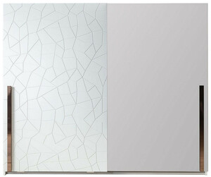 Casa Padrino Luxus Schlafzimmerschrank Wei� / Kupferfarben 260 x 70 x H. 220 cm - Massivholz Kleiderschrank mit 2 Schiebet�ren - Luxus Schlafzimmer M�bel