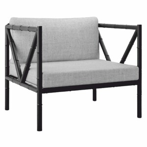 Casa Padrino Luxus Schmiedeeisen Sessel Schwarz / Grau - Hotel & Garten Sessel