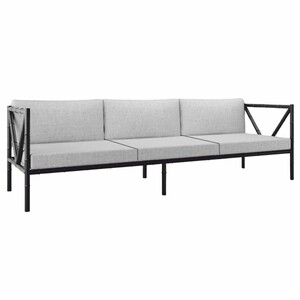 Casa Padrino Luxus Schmiedeeisen Sofa Schwarz / Grau 280 cm - Hotel & Garten Sofa