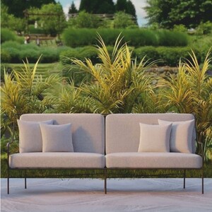 Casa Padrino Luxus Schmiedeeisen Sofa Schwarz / Grau 210 cm - Hotel & Garten Sofa