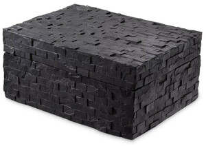 Casa Padrino Luxus Schmuckkasten Schwarz 28,5 x 22 x H. 13 cm - Schmuckschatulle - Aufbewahrungsbox - Luxus Accessoires - Deko Accessoires - Luxus Qualit�t